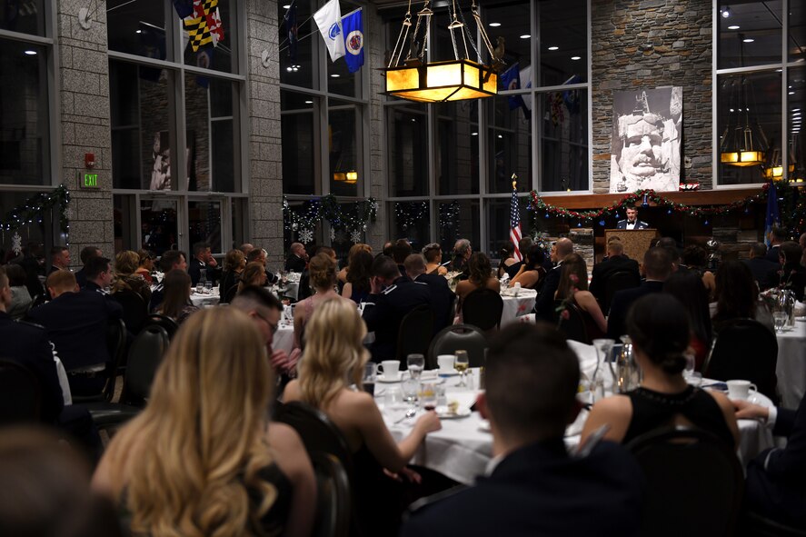 Lt. Col. Michael, the 89th Attack Squadron commander, speaks to his Airmen during the General Atomics’ MQ-1B/9 Squadron of the Year awards presentation at Mount Rushmore in Keystone, S.D., Dec. 7, 2018. Michael also acknowledged his Airmens’ hard work and dedication throughout the past year and reminded them to keep looking to the future. (U.S. Air Force photo by Senior Airman Denise Jenson)