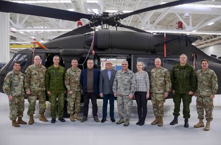 Lithuanian senior officials visited the Pennsylvania National Guard’s Eastern Army National Guard Aviation Training Site (EAATS) Dec. 5, 2018. The delegation toured the Black Hawk Aircrew Trainer (BAT) simulation system, the Non-Rated Crewmember Manned Module (NCM3), and the Aviation Maintenance Instructional Building (AMIB).