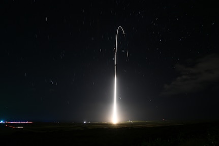 KAUAI, Hawaii (Dec. 10, 2018) A Standard Missile (SM) 3 Block IIA is launched from the Aegis Ashore Missile Defense Test Complex at the Pacific Missile Range Facility at Kauai, Hawaii, Dec. 10, 2018, to successfully intercept an intermediate-range ballistic missile target in space. This is the third successful intercept out of five intercept tests for the SM-3 Block IIA missile. Aegis shore-based facilities will be equipped with the SM-3 Block IIA missiles to strengthen America’s short- and intermediate-range missile defense strategy.