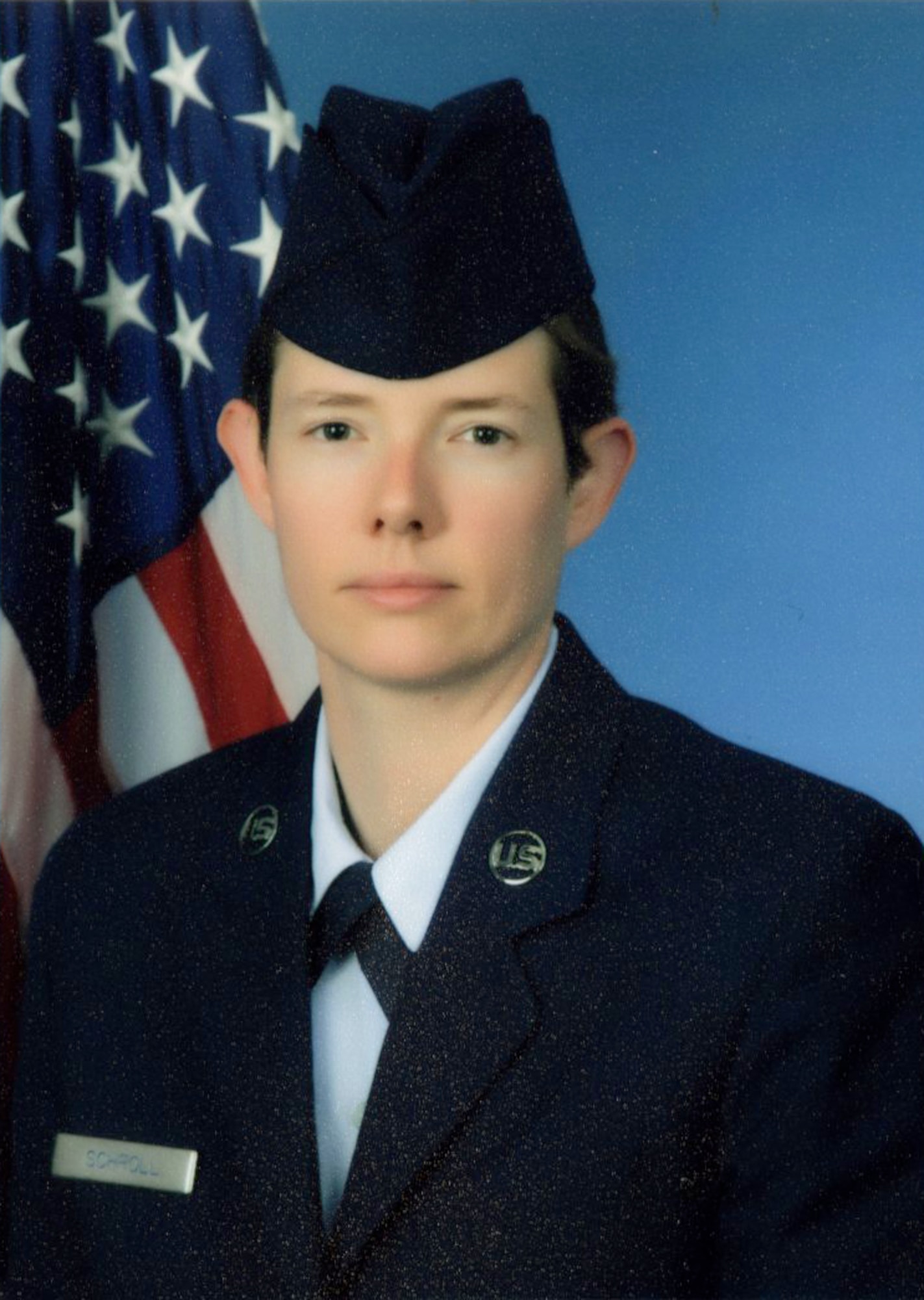 Air Force Basic Training graduation photo of Airman 1st Class Cynthia A. Schroll.  Schroll is a radiochemistry technician at the Air Force Technical Applications Center, Patrick AFB, Fla.  (Courtesy photo)