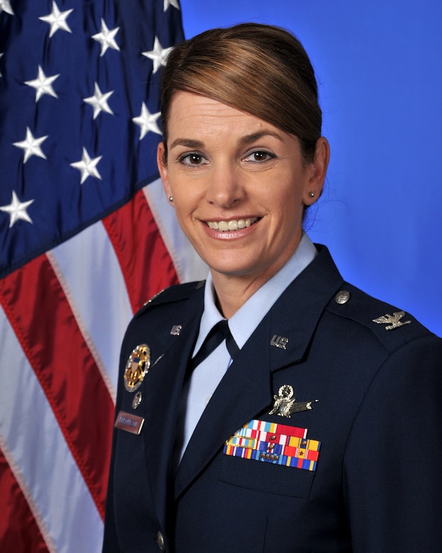 Then Col. Michele Edmondson poses for an official photo during her tenure as the 81st Training Wing commander at Keesler Air Force Base, Miss., in 2015. Edmondson promoted to the rank of brigadier general in August and is slated to assume command of the U.S. Air Force Academy's Cadet Wing next Summer. (U.S. Air Force photo)