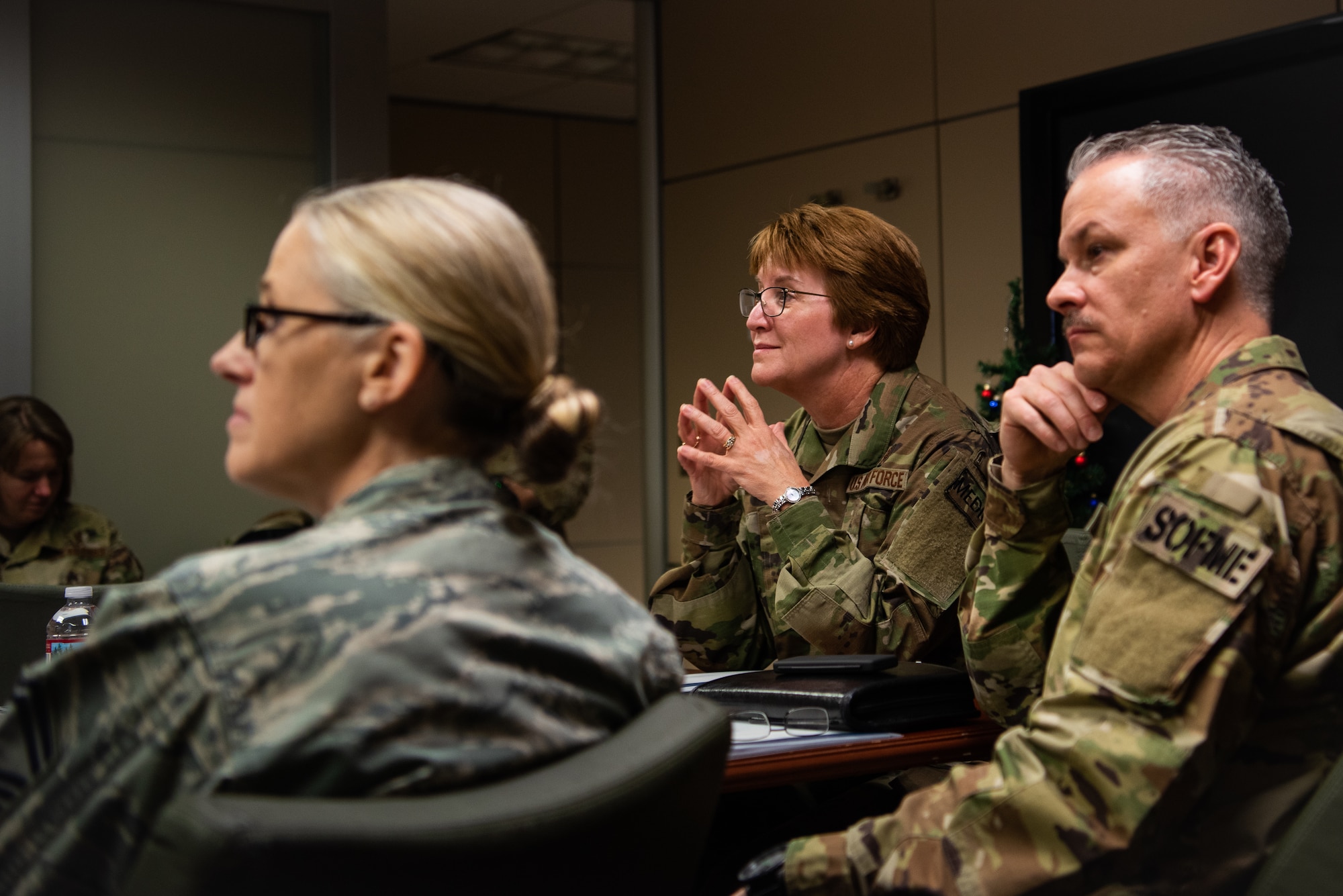 Lt. Gen. Dorothy Hogg, Air Force Surgeon General, is briefed on the 56th Medical Group’s mission, Dec. 12, 2018, at Luke Air Force Base, Ariz.