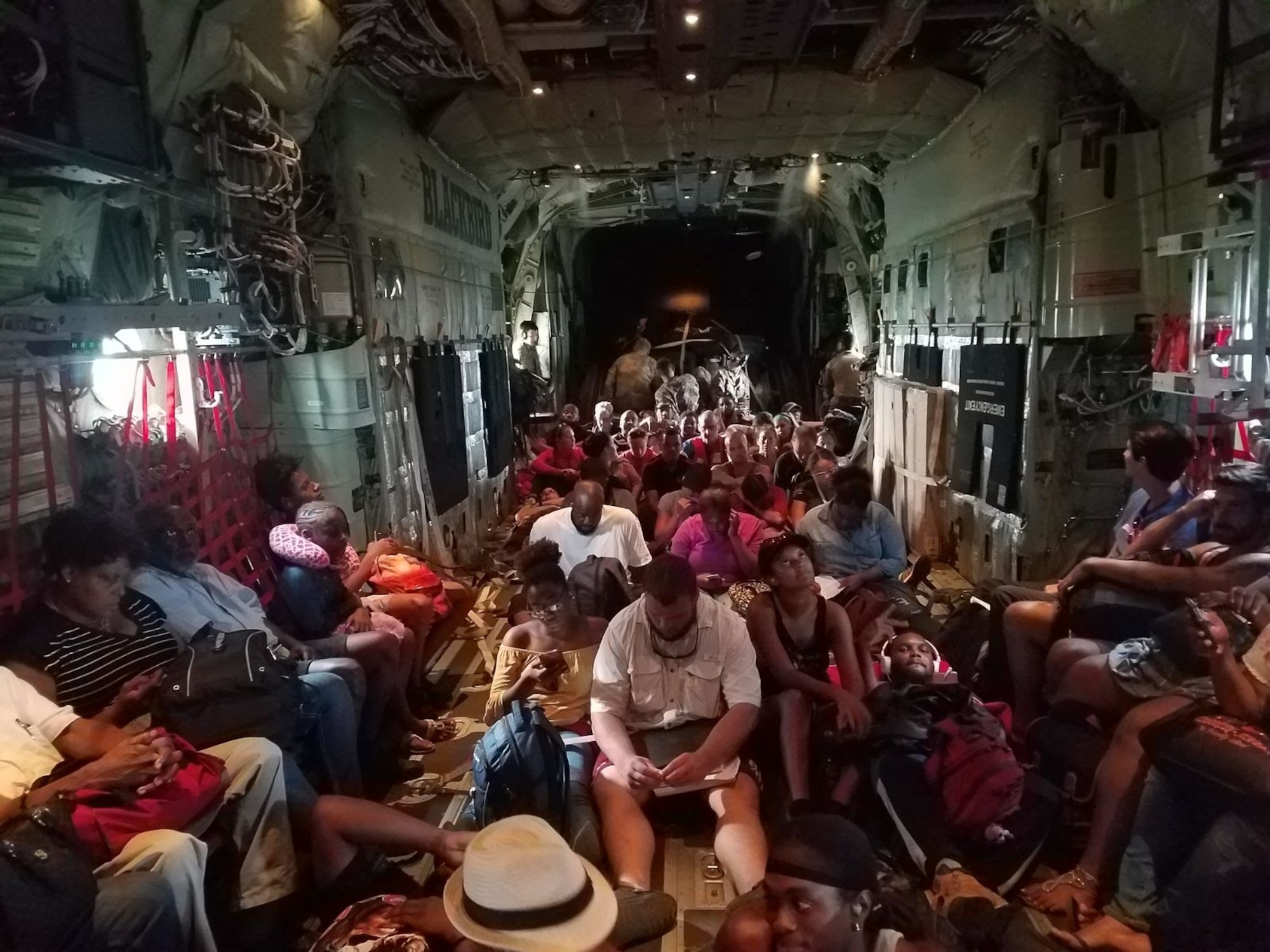 Multiple people in an aircraft