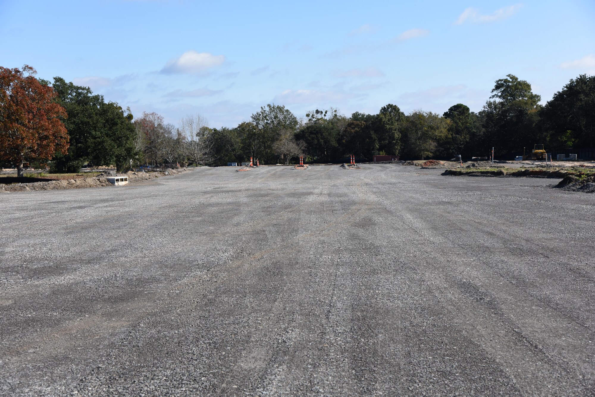 The construction for the new Division Street Gate entrance is underway at Keesler Air Force Base, Mississippi, Dec. 10, 2018. The estimated $37 million project to locate a new main entry gate at Division Street and Forrest Avenue is a two-year project that includes an expanded and enhanced boulevard along Division Street from Interstate 110 to Forrest Avenue. The groundbreaking ceremony for the project took place May 11, 2018. (U.S. Air Force photo by Kemberly Groue)