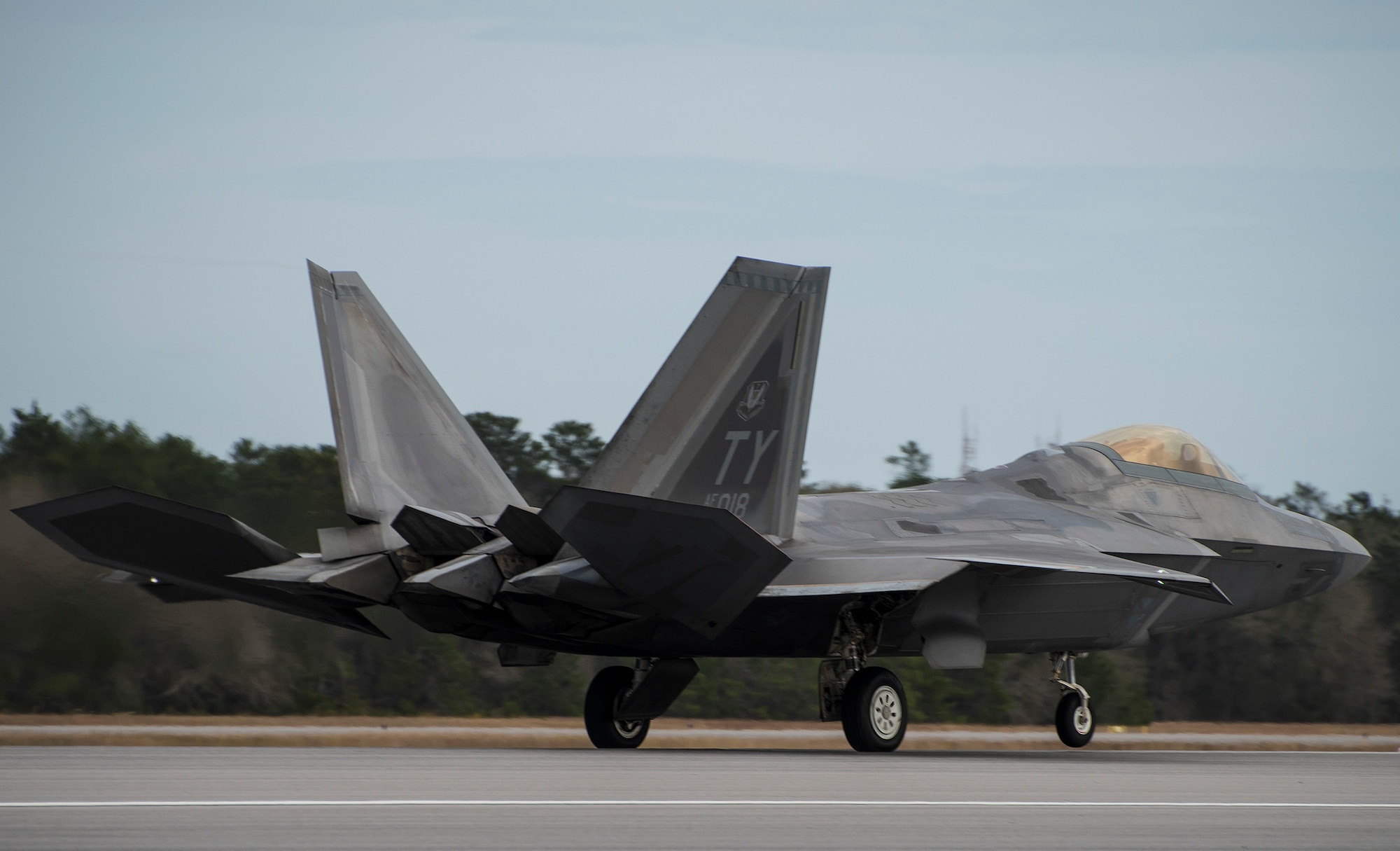 A 43rd Fighter Squadron Raptor flight Nov. 30 at Eglin Air Force Base, Fla. The 43rd FS’s mission is to provide pilot training in the F-22 and is a subordinate unit of Tyndall Air Force Base’s 325th Fighter Wing.