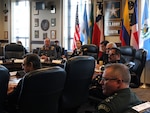 Representatives from more than 15 countries participated in the 6th annual Inter-American Legal Forum at Joint Base San Antonio-Fort Sam Houston Dec. 11-13. During the day, the senior legal advisors gathered at U.S. Army South headquarters to discuss developments in military justice and operational law.