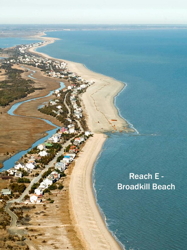 The U.S. Army Corps of Engineers and its contractor Weeks Marine dredged sand from the Delaware Bay and placed at Broadkill Beach, Delaware in 2015. This portion of the Delaware River Main Channel Deepening project served two purposes - deepening the main channel of the bay and building a dune and berm to reduce the risk of storm damages for the community.