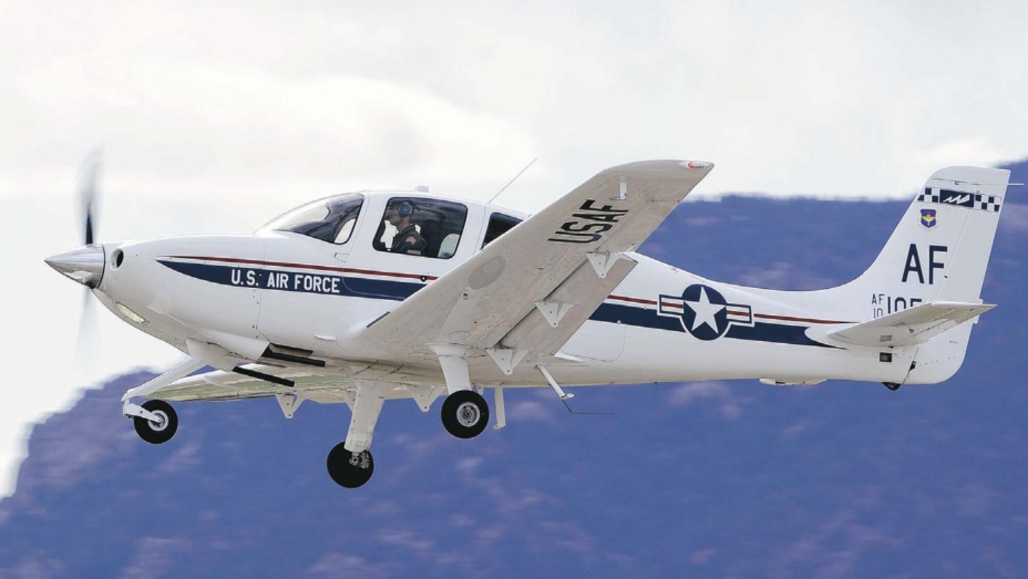 A T-53 is seen here at the airfield at the U.S. Air Force Academy. Colorado National Guardsman recently joined Air Force Reservists working alongside active duty Airmen to execute the Academy's Airmanship program. (U.S. Air Force photo)