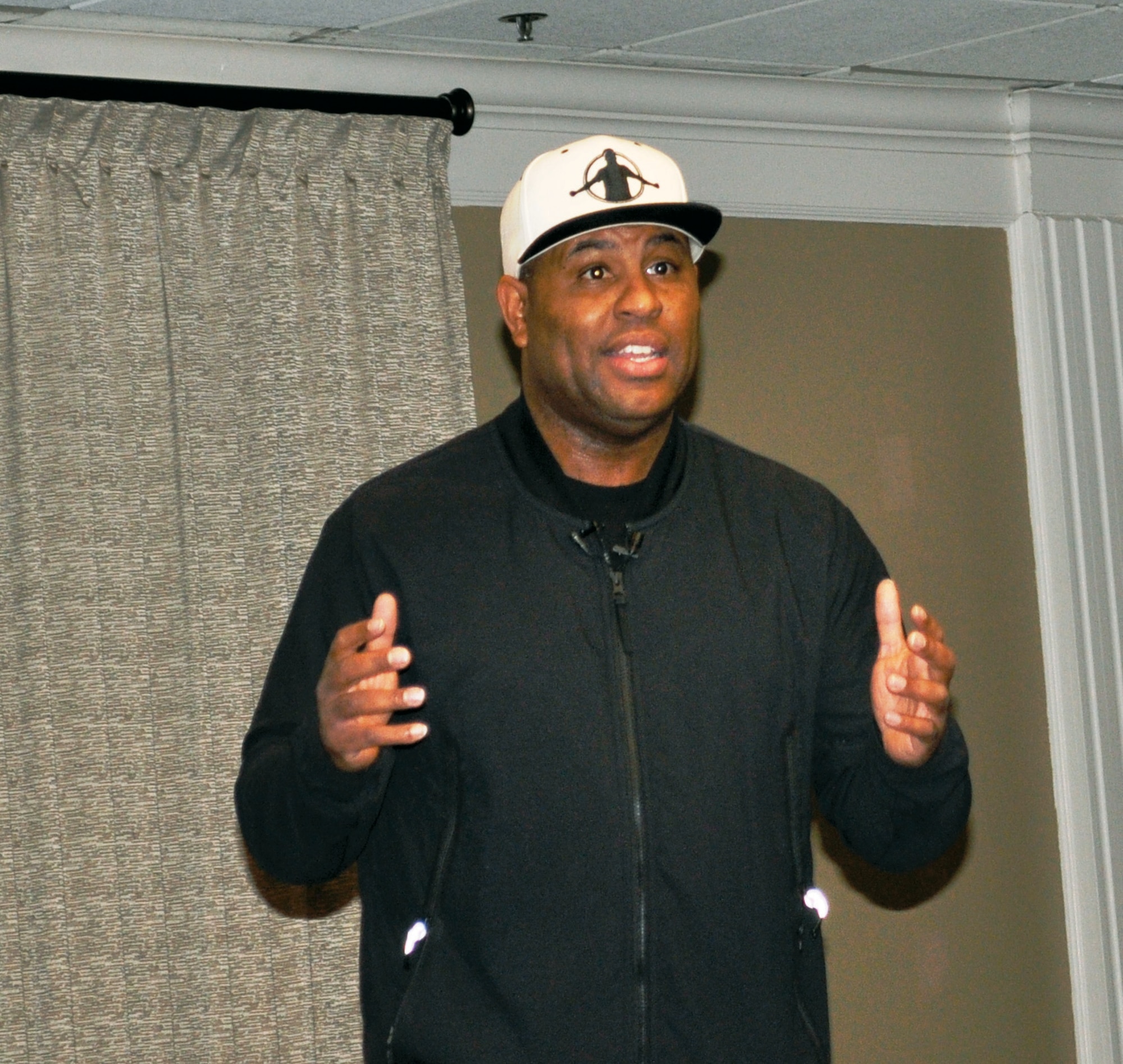 Motivational speaker, Eric Thomas, Ph.D., shared his personal story mixed with inspirational messaging and emphasized to Airmen they should continue to bring excellence to their jobs during his “Take Control: Respect the Process” presentation Dec. 7 at the Tinker Club on Tinker Air Force Base