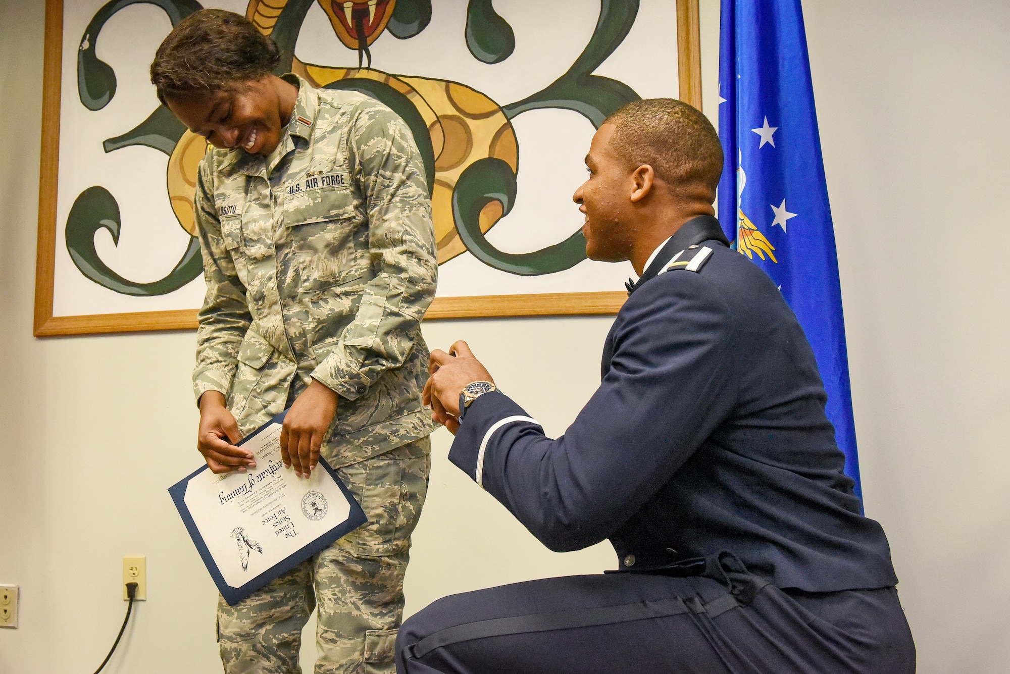 Marriage proposal during AMOC graduation