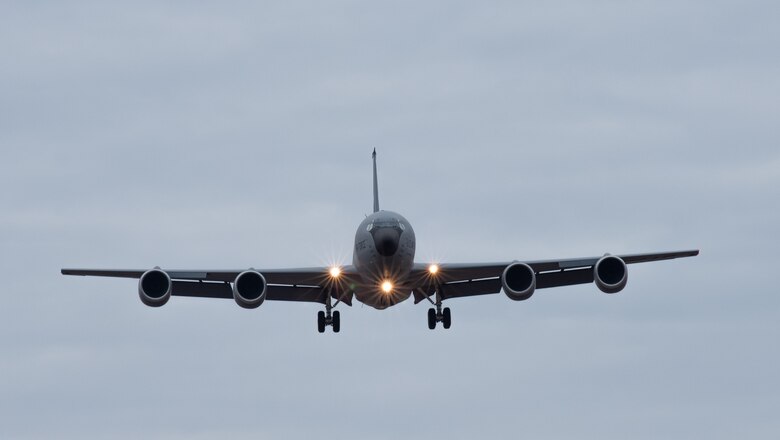 A KC-135 Stratotanker soars above McConnell Air Force Base, Kan, Dec. 18, 2018. The KC-135 has been refueling U.S. Air Force and ally aircraft for more than 62 years, enabling rapid global reach. (U.S. Air Force photo by Staff Sgt. Chris Thornbury)