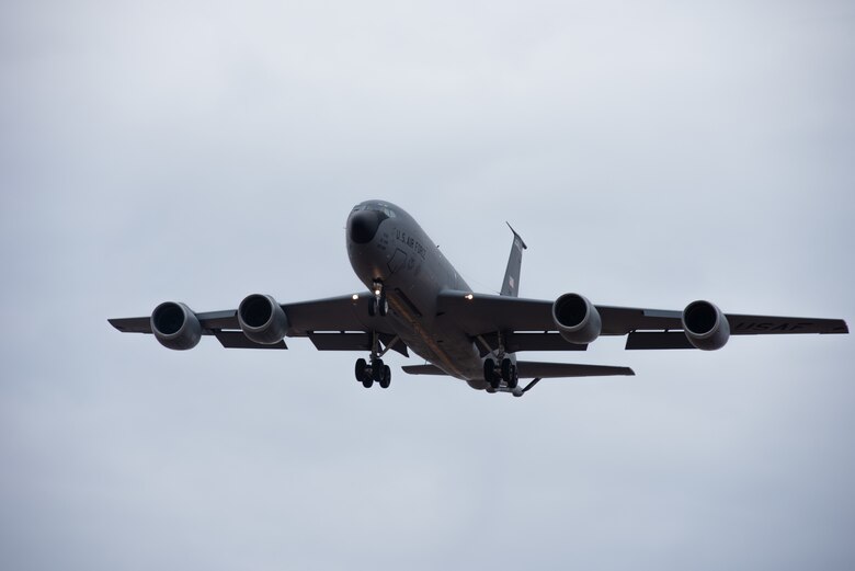 A KC-135 Stratotanker soars above McConnell Air Force Base, Kan, Dec. 18, 2018. The KC-135 has been refueling U.S. Air Force and ally aircraft for more than 62 years, enabling rapid global reach. (U.S. Air Force photo by Staff Sgt. Chris Thornbury)