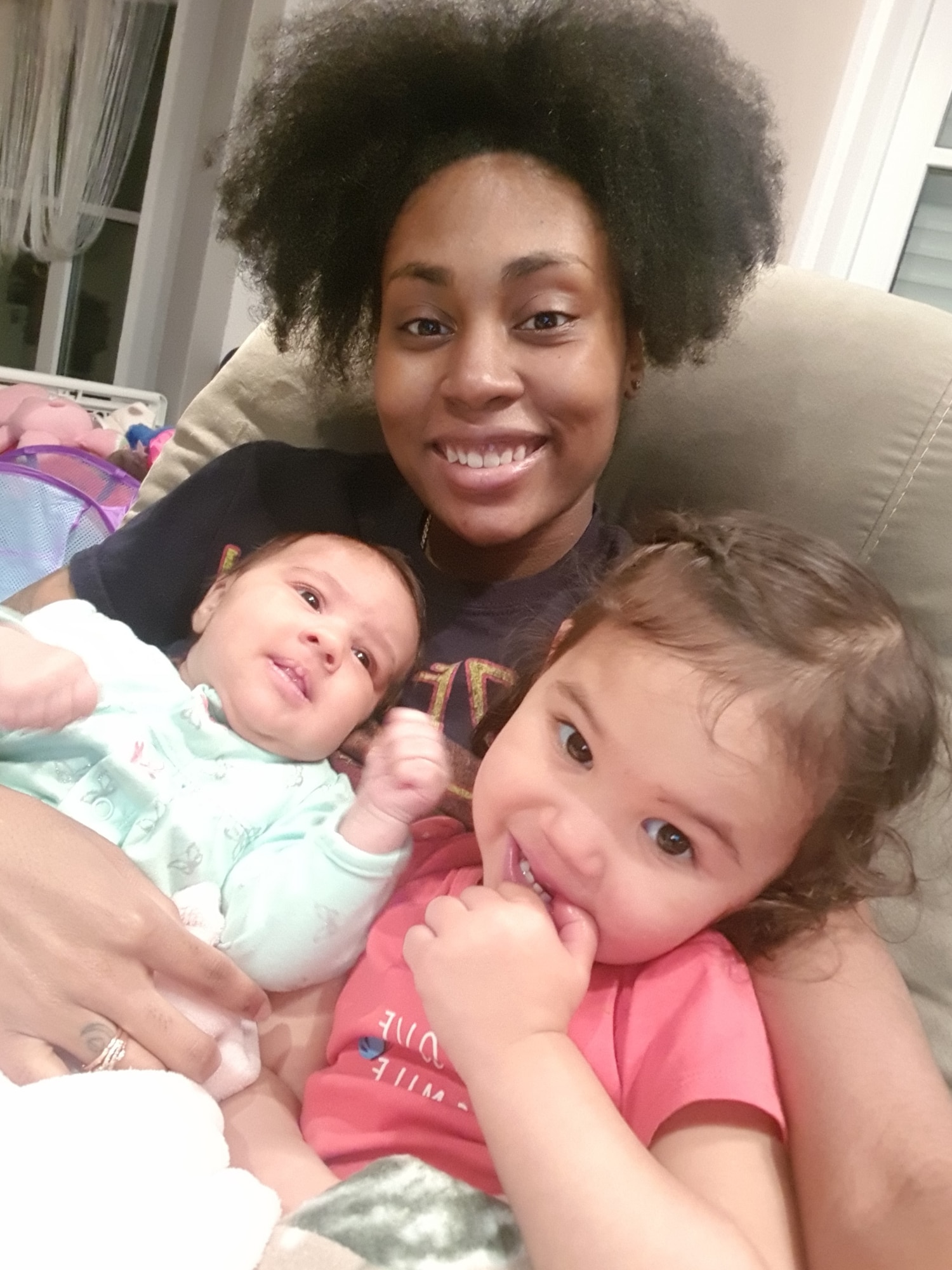 U.S. Air Force Senior Airman Salena Waller, 86th Security Forces Squadron patrolman, with her two children. (Courtesy photo)