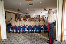 U.S. Marine Corps Brig. Gen. Ryan P. Heritage, commanding general, Western Recruiting Region and Marine Corps Recruit Depot San Diego, attends the 2018 WRR officer selection officers' conference at MCRD San Diego, Calif., Dec. 14 2018.