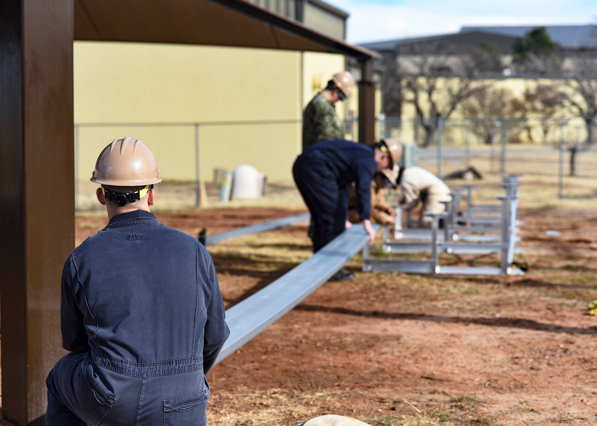 Navy constructionman recruits train at Sheppard AFB
