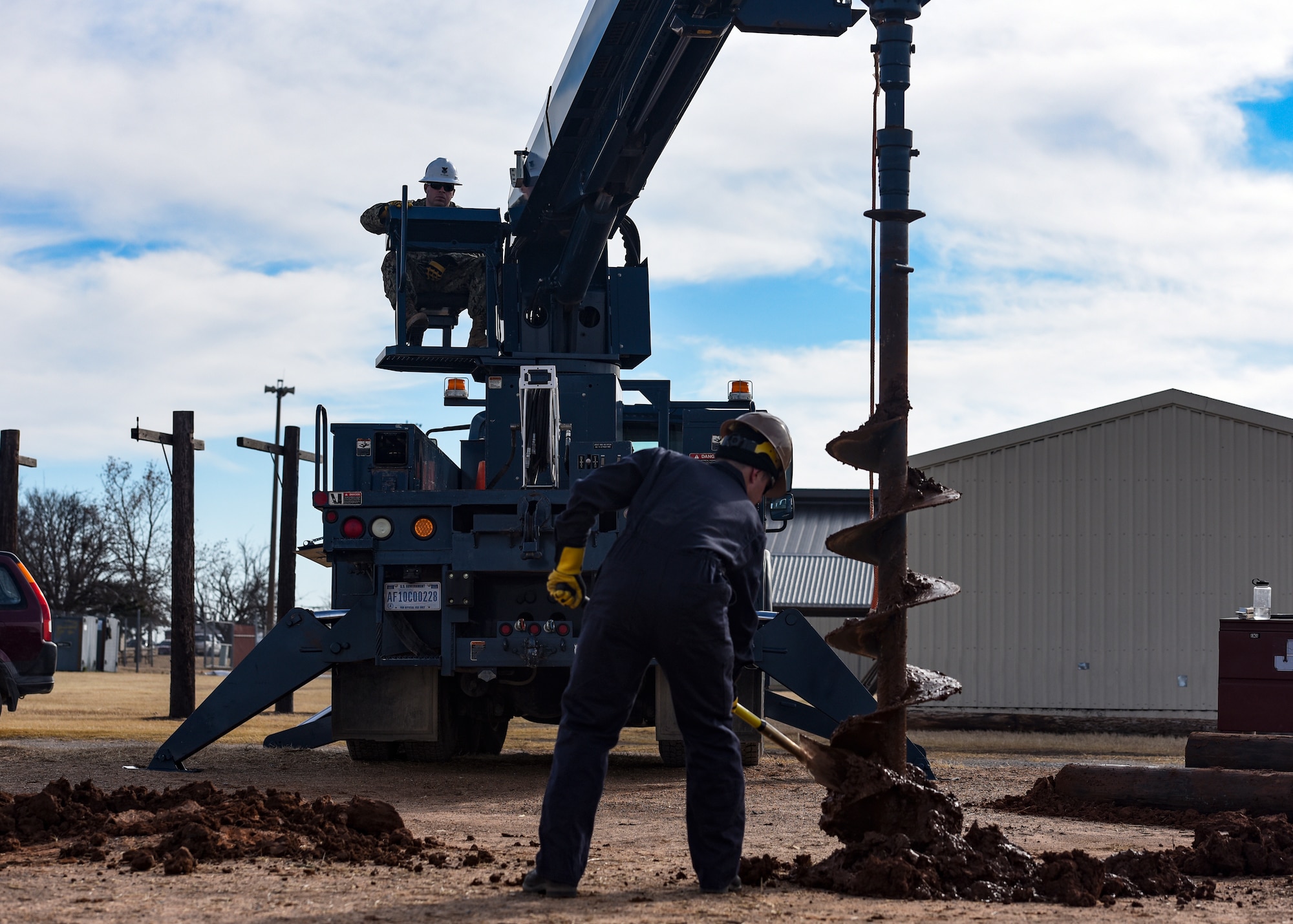 Navy constructionman recruits train at Sheppard AFB