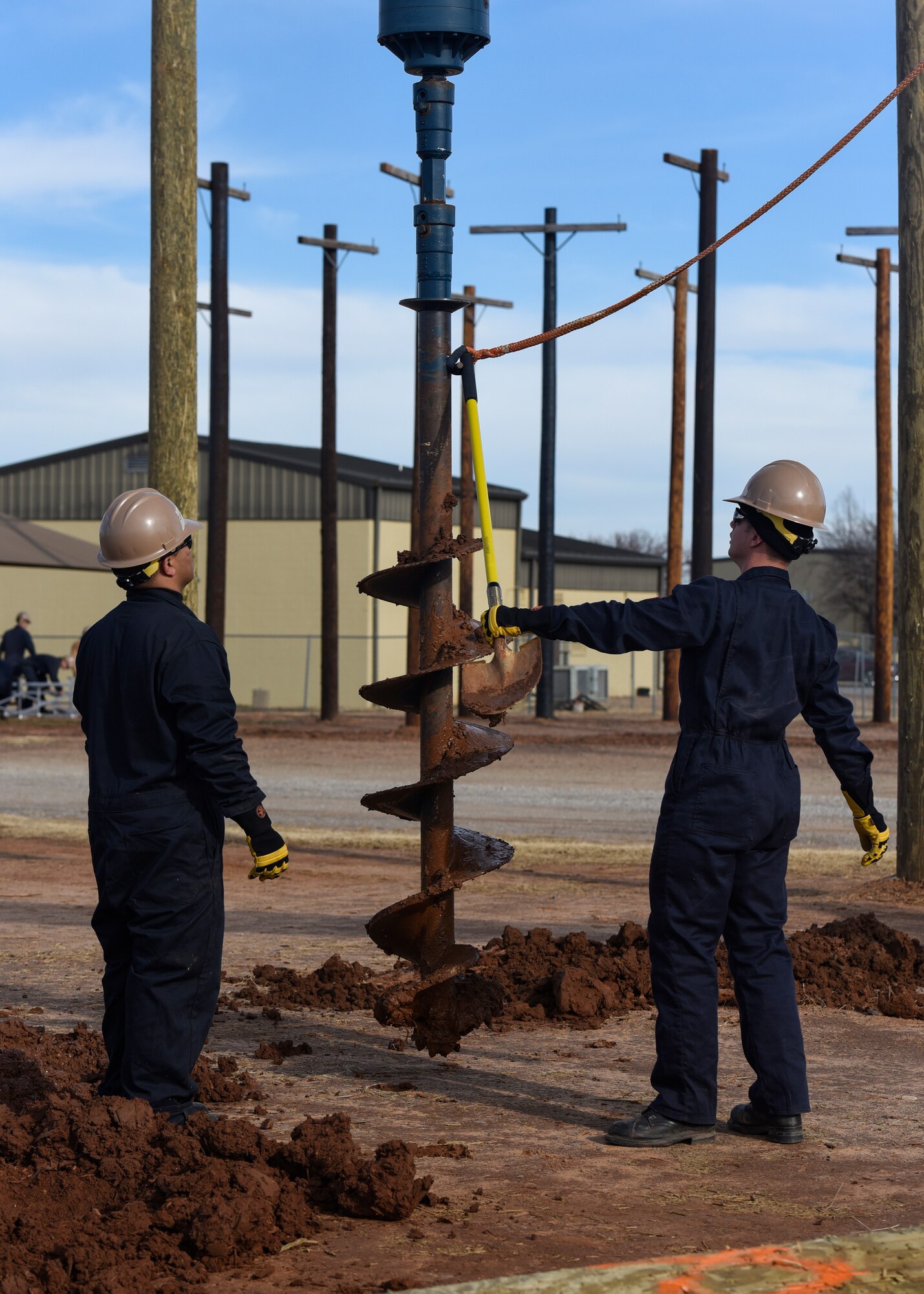 Navy constructionman recruits train at Sheppard AFB