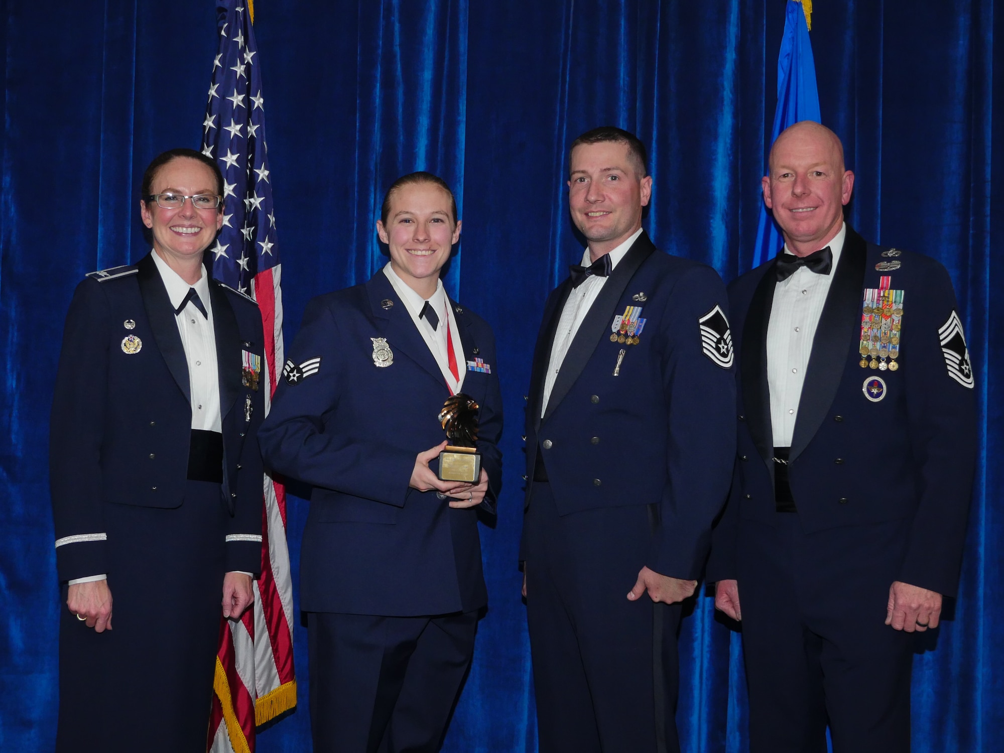 Senior Airman Piper Whetstone, 90th Civil Engineer Squadron, earned distinguished graduate for the Airman Leadership School Class 19-B on F.E. Warren Air Force Base, Wyo., Dec. 19, 2018. Enlisted Airmen must complete the rigorous professional military education course before supervising other Airmen.