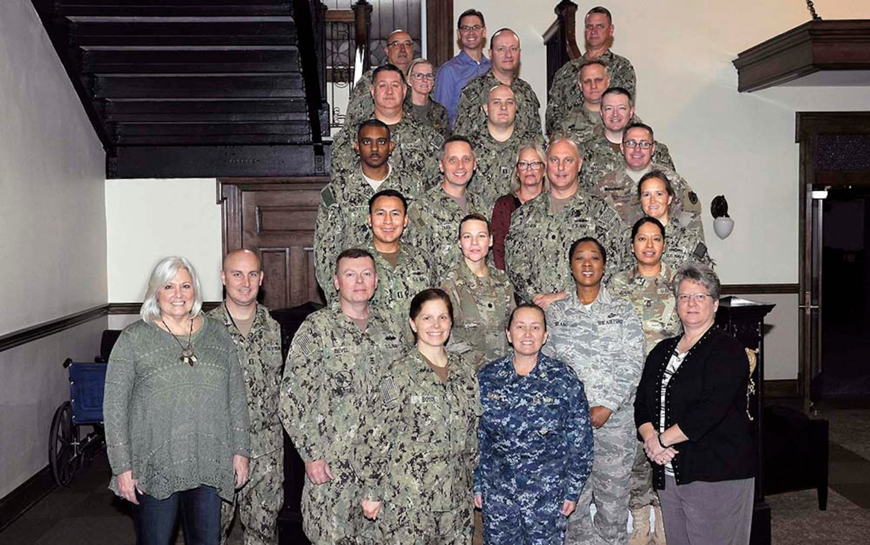eaders from DLA's Joint Reserve Force, DLA Disposition Service's Joint Reserve Team and expeditionary support personnel in Battle Creek gather for a group shot during the annual Disposal Support Team planning huddle Dec. 14-16.