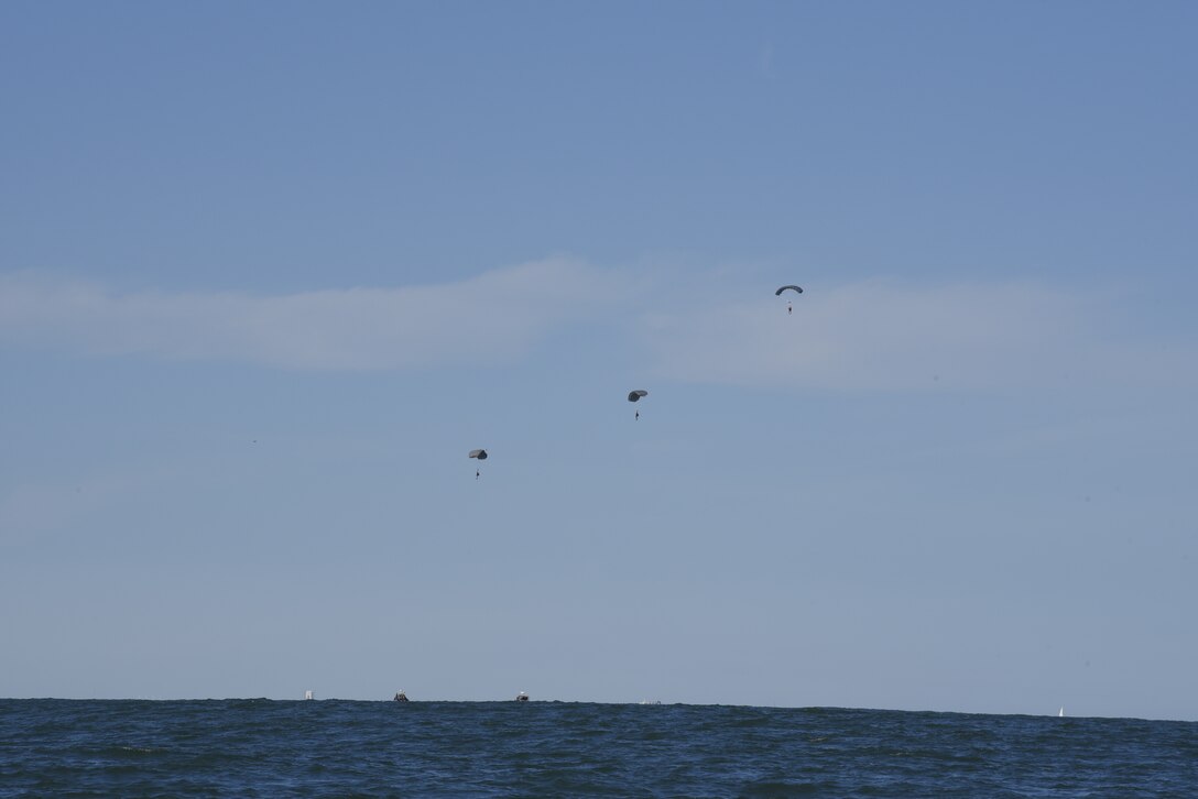 Personnel from the 45th Operations Group, Detachment 3, simulate astronaut rescue and recovery operations, Dec 12, 2018 off the coast of Cape Canaveral Air Station, Fla. As the U.S. prepares to return to human spaceflight, DET 3 in coordination with NASA and commercial partners, will play a direct role in rescue and recovery of astronauts because they are the only Department of Defense unit responsible for all aspects of human spaceflight recovery including planning of rescue tactics, real-world execution, and overall command and control of the human spaceflight mission. (U.S. Air Force photo by Tech. Sgt. Andrew Satran)