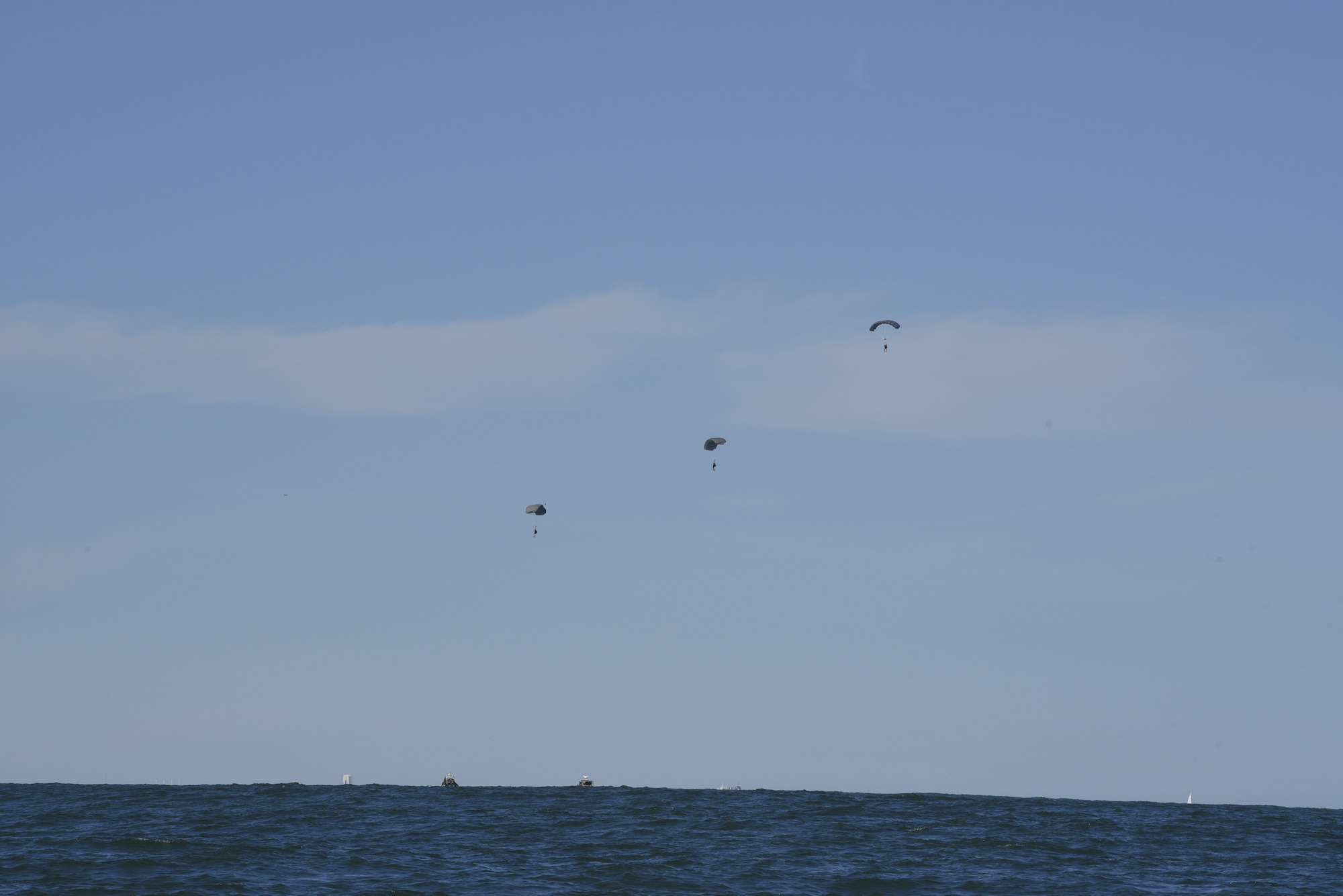 Personnel from the 45th Operations Group, Detachment 3, simulate astronaut rescue and recovery operations, Dec 12, 2018 off the coast of Cape Canaveral Air Station, Fla. As the U.S. prepares to return to human spaceflight, DET 3 in coordination with NASA and commercial partners, will play a direct role in rescue and recovery of astronauts because they are the only Department of Defense unit responsible for all aspects of human spaceflight recovery including planning of rescue tactics, real-world execution, and overall command and control of the human spaceflight mission. (U.S. Air Force photo by Tech. Sgt. Andrew Satran)