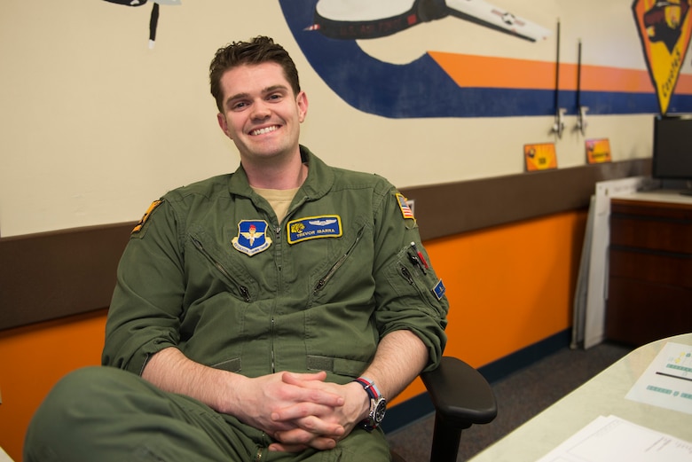 Capt. Trevor Ibarra, 85th Flying Training Squadron gradebook officer and instructor pilot, was chosen by wing leadership to be the “XLer” of the week, for the week of Dec. 12, 2018, at Laughlin Air Force Base, Texas. The “XLer” award, presented by Col. Lee Gentile, 47th Flying Training Wing commander, is given to those who consistently make outstanding contributions to their unit and the Laughlin mission. (U.S. Air Force photo by Senior Airman Benjamin N. Valmoja)