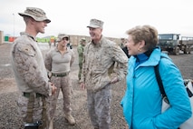 Marine Gen. Joe Dunford, chairman of the Joint Chiefs of Staff, and Mrs. Ellyn Dunford meet with deployed service members at bases across Iraq, Dec. 25, 2016 as part of the Chairman's USO Holiday tour.