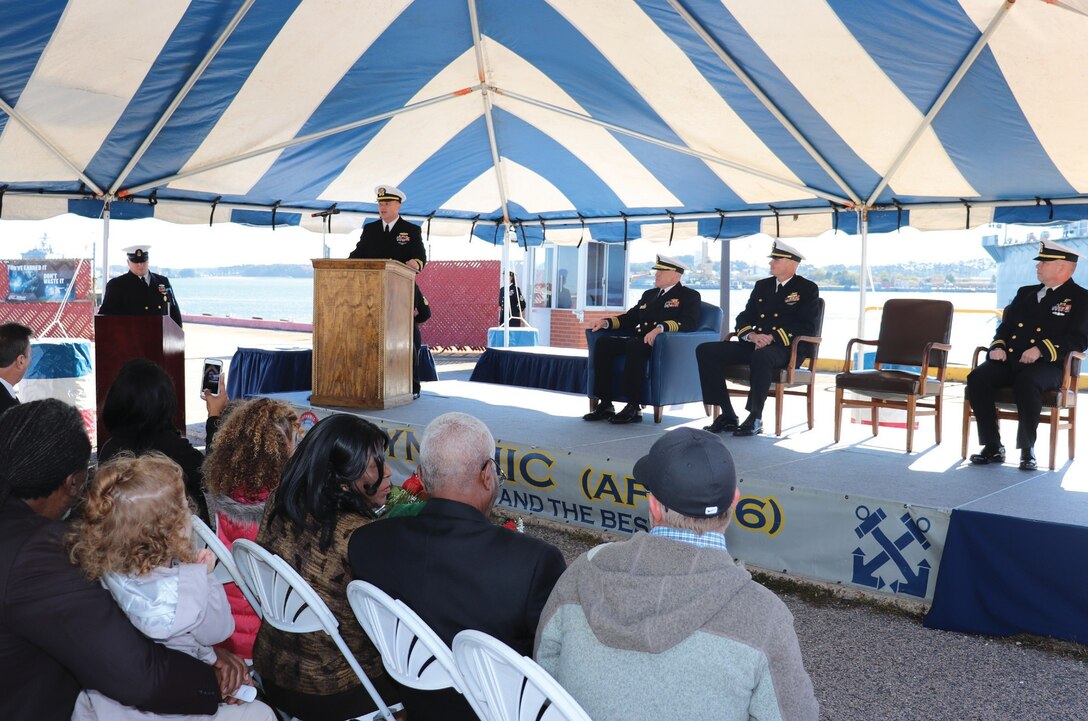 New commander giving his incoming speech