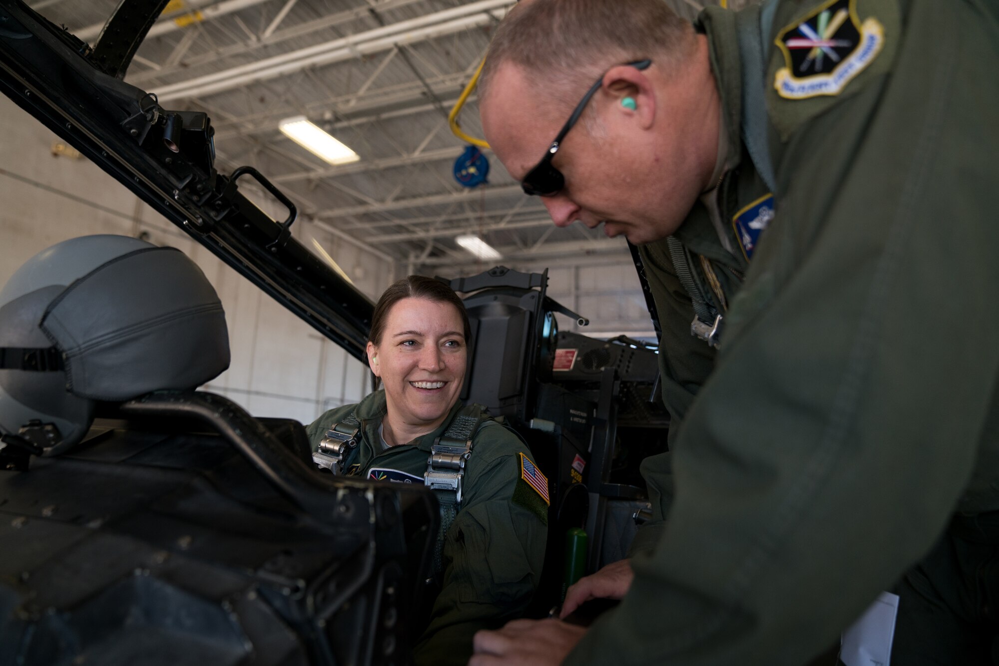 Chief Master Sgt. Amanda Stift F-15 familiarization flight