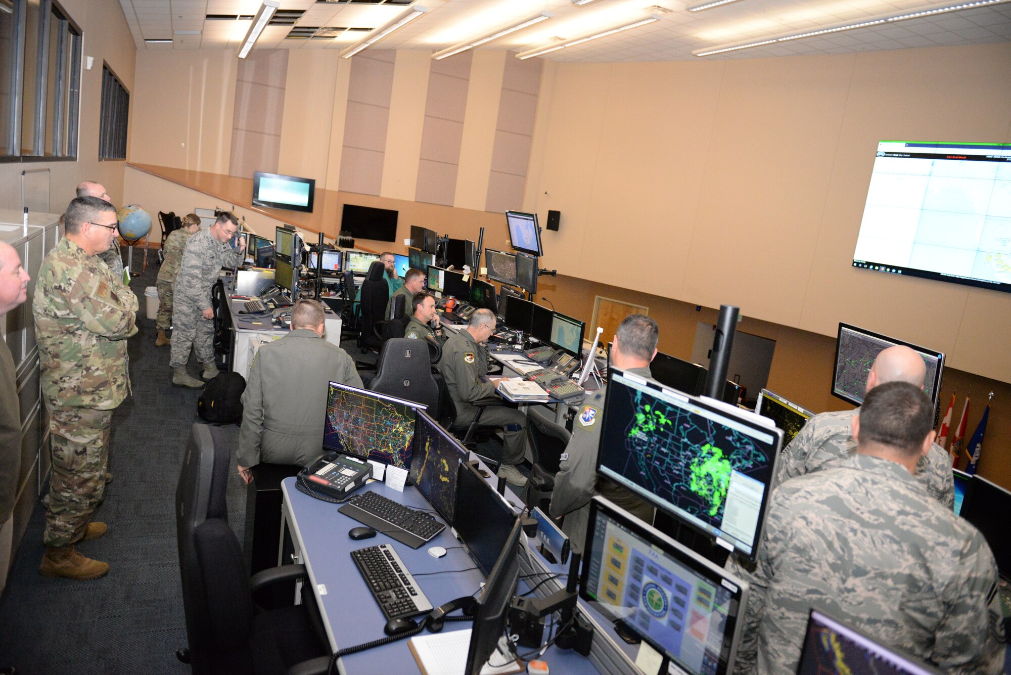 After 72 days operating from an alternate location due to Hurricane Michael, operations resumed Thursday evening at the Continental U.S. NORAD Region’s 601st Air Operations Center. (U.S. Air National Guard photo by Maj. Andrew Scott)