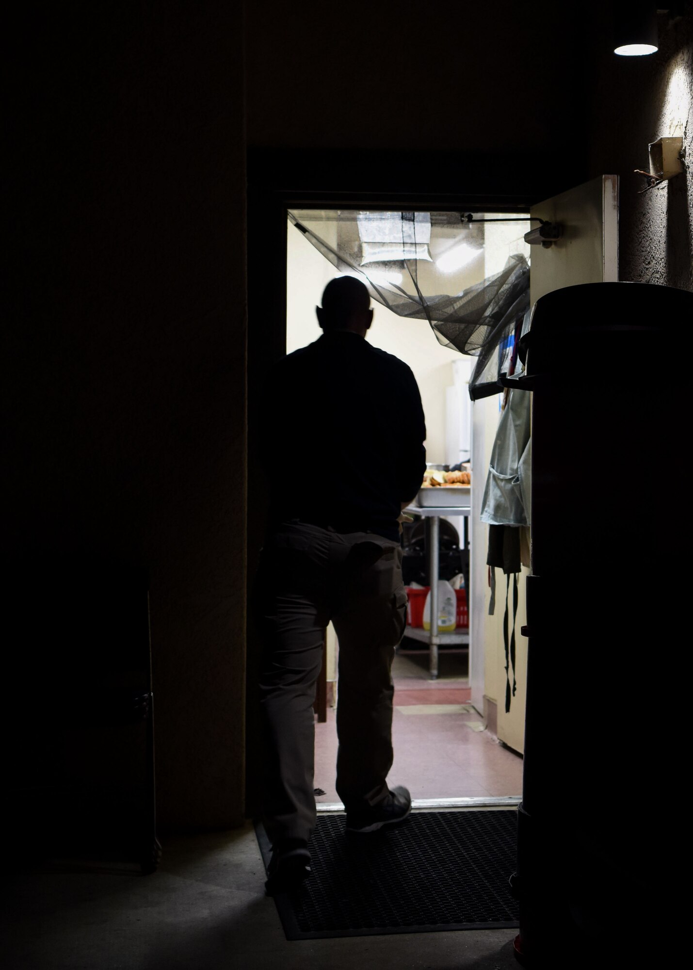 Capt. Douglas Dixon, 30th Space Wing chaplain, and 381st Training Group technical school Airmen finish volunteering at The Good Samaritan Bridgehouse Shelter in Lompoc, Calif. Dec. 20, 2018. While still in training, Airmen from the 381st TRG volunteer monthly at various places to experience the whole Airman concept.