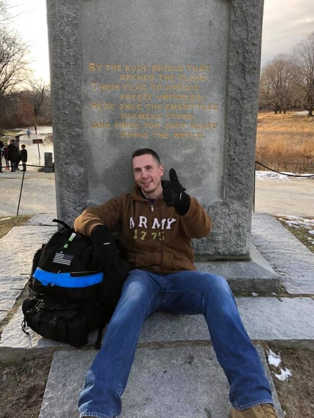 Army Reserve officer rucks to veterans' memorials to raise awareness