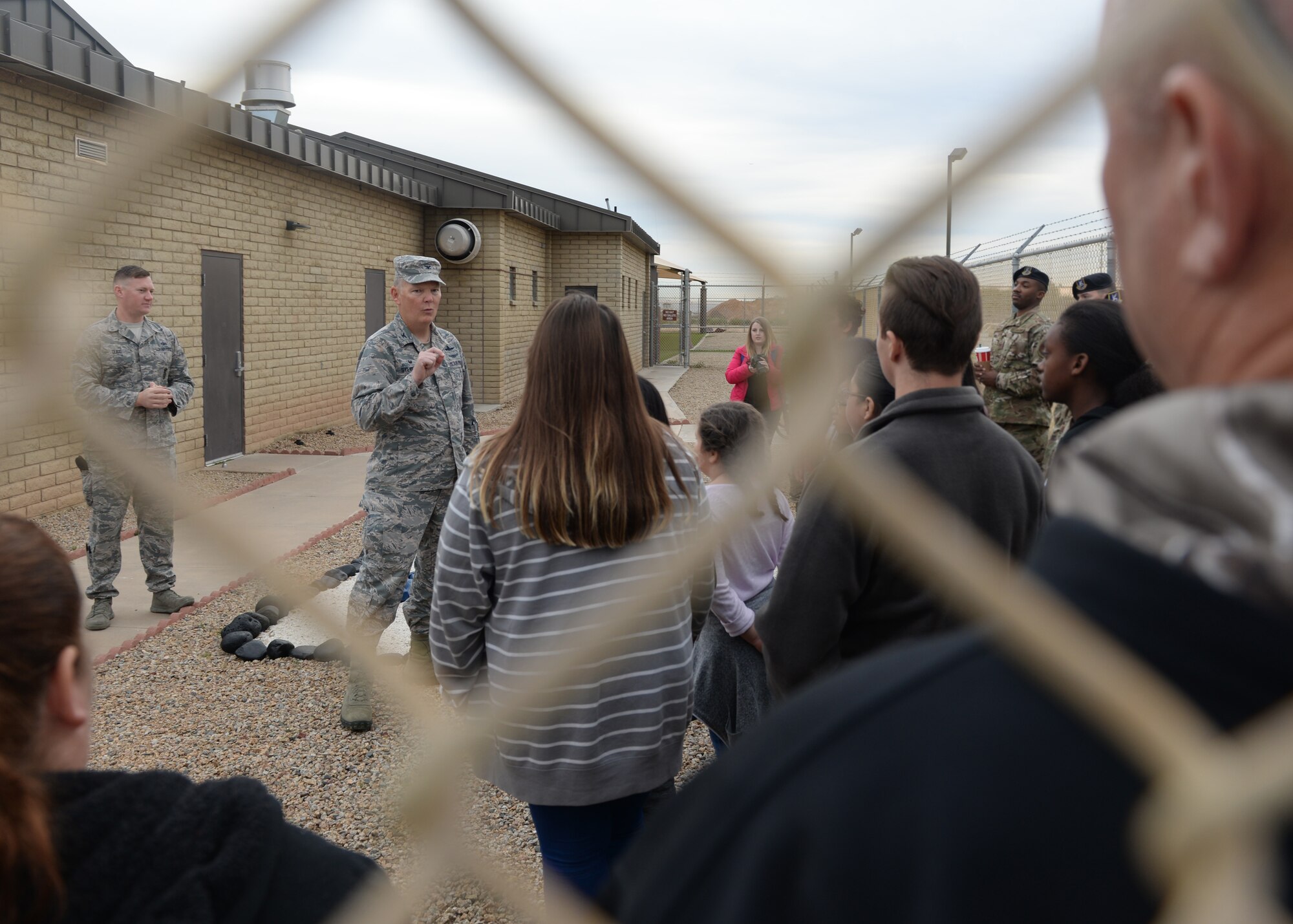 Col. Robert Sylvester, 56th Mission Support Group commander speaks to the children of Childhelp during the “Day of Hope” event at Luke Air Force Base, Ariz., Dec. 21, 2018.