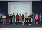 team of people earn an award