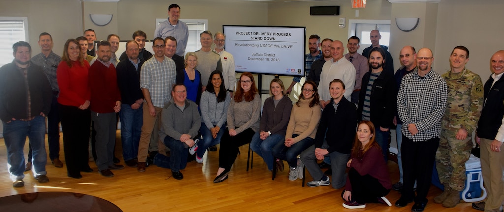 The U.S. Army Corps of Engineers, Buffalo District recently engaged multidisciplinary teams within our organization by holding an off-site project delivery business process stand down meeting with the goal of identifying areas to be more efficient in executing the program and accomplishing the mission, Buffalo, New York, December 18, 2018.