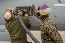 Marines with MWSD-273 conduct a Forward Arming and Refueling Point exercise aboard Marine Corps Air Station Beaufort, SC, Dec. 19, 2018. The FARP trained the Marines for upcoming exercises and deployments.(U.S. Marine Corps photo by Cpl. Debra S. Sainer/Released)