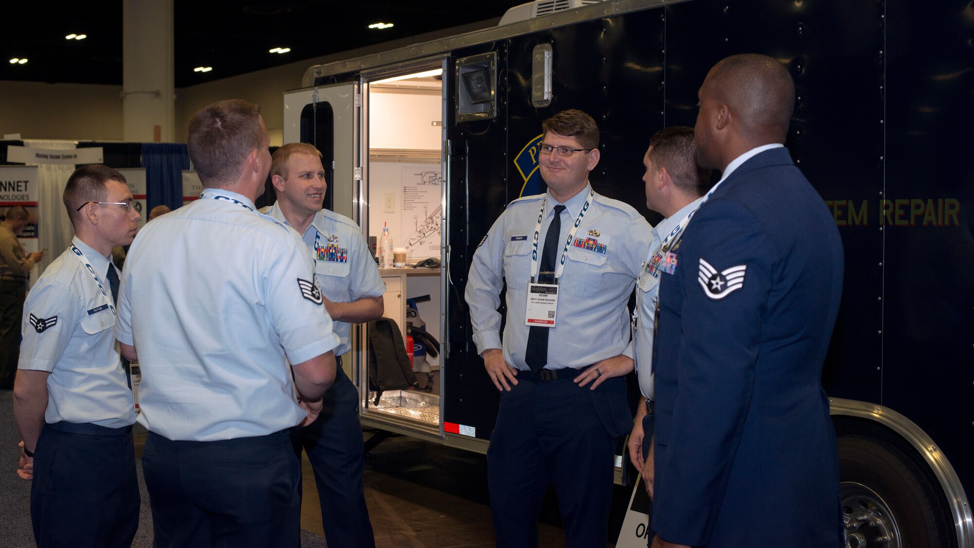 6th Maintenance Group (6 MXG) and 927th MXG maintainers from MacDill Air Force Base, Fla., gather at the 2018 Department of Defense Maintenance Symposium, Tampa, Fla., Dec. 19, 2018.
