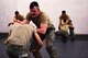 Security Forces Airmen practice combatives during a mobile Phoenix Raven Qualification Course on Ramstein Air Base, Germany, Jan. 29. 2018. Airmen assigned to the 86th and 435th Security Forces Squadrons and the 569th U.S. Forces Police Squadron took part in a course conducted by a mobile training team from Joint Base McGuire-Dix-Lakehurst, New Jersey. (U.S. Air Force photo by Senior Airman Joshua Magbanua)
