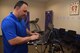 Ray Torres, 47th Medical Operations Squadron health promotion coordinator and exercise physiologist, sets up equipment for a gait analysis at Laughlin Air Force Base, Jan. 31, 2018. A gait analysis is used to measure a patient’s body behavior while running in a controlled environment.