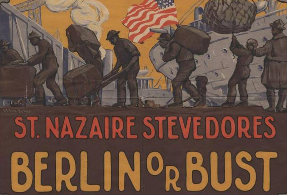 A World War I poster depicting stevedores at work.