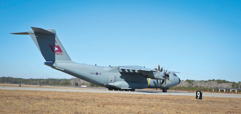 An A400 Atlas takes off aboard Marine Corps Air Station Beaufort, Jan. 25.