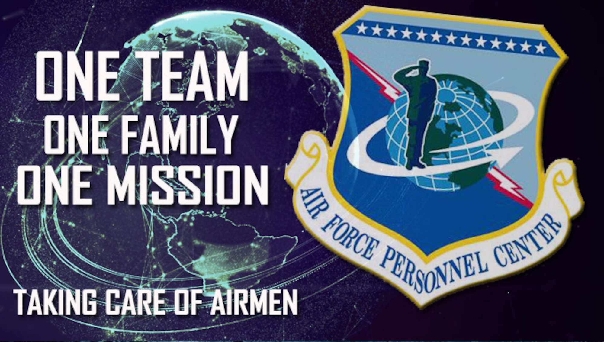 One team, one family, one mission graphic