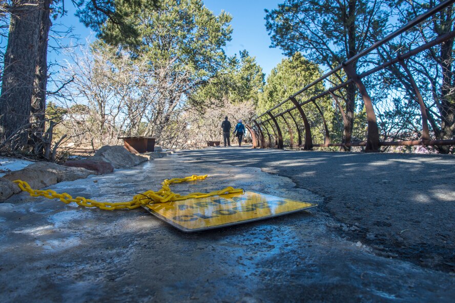 Visitors walk along the south rim of the Grand Canyon in Grand Canyon National Park, Ariz., Jan. 27, 2018. The park is a popular destination for Airmen assigned to Luke Air Force Base offering scenic views, hiking trails and much more. (U.S. Air Force photo/Airman 1st Class Caleb Worpel)