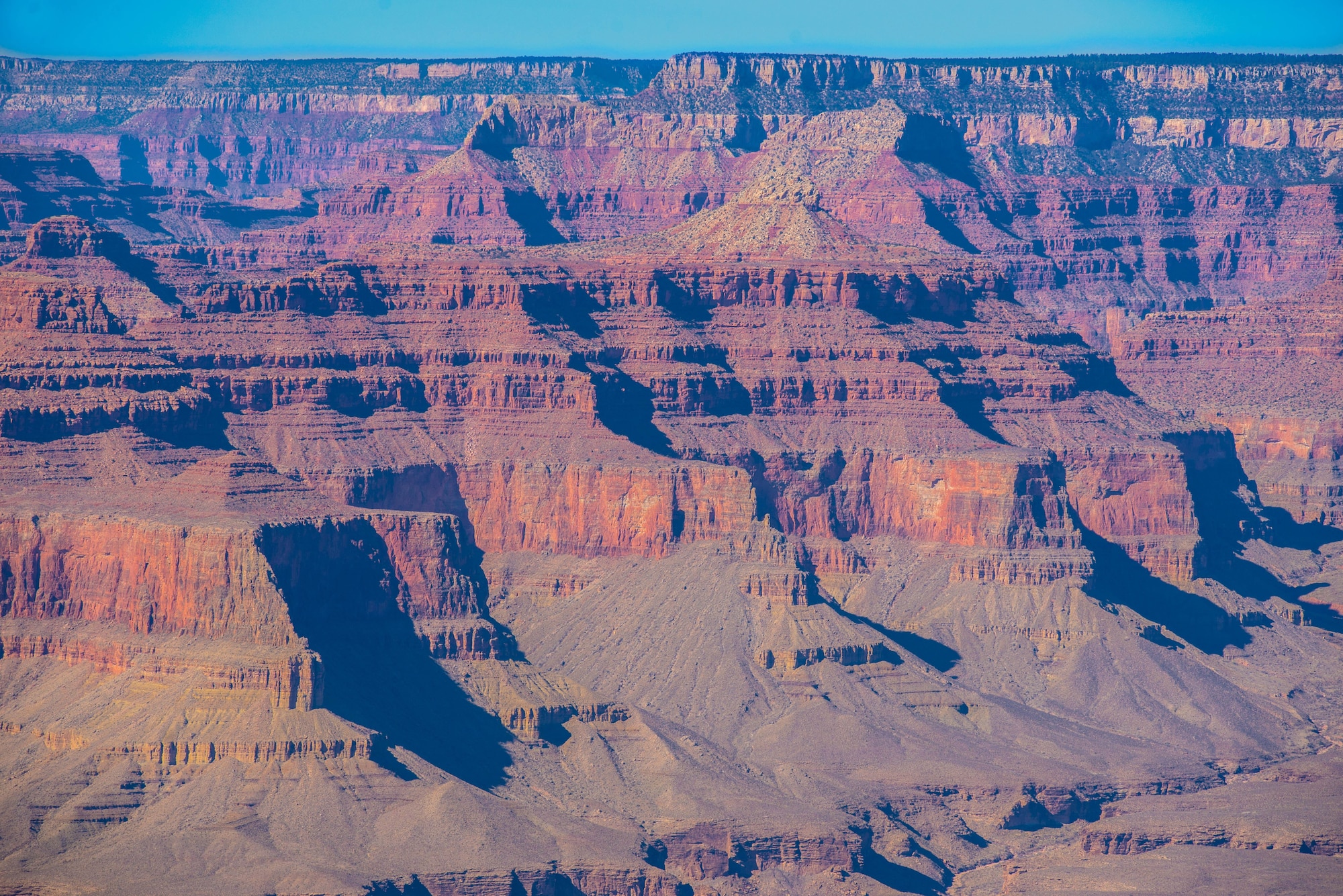 A close-up of the Grand Canyon is seen from Yavapi Point in Grand Canyon National Park, Ariz., Jan. 27, 2018. The Grand Canyon offers different amenities to Airmen and their families stationed at Luke Air Force Base to visit and experience. (U.S. Air Force photo/Airman 1st Class Caleb Worpel)