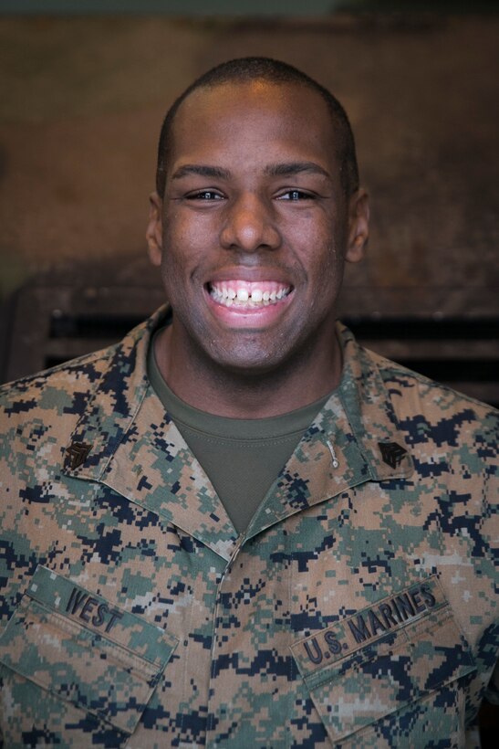 Garnet N. West is a sergeant in the United States Marine Corps. At 19, he enlisted as a vehicle recovery operator from his home of Warner Robins, Georgia after graduating high school in 2011.  He is currently attached to Combat Logistics Battalion 31, 31st Marine Expeditionary Unit, as a platoon sergeant.