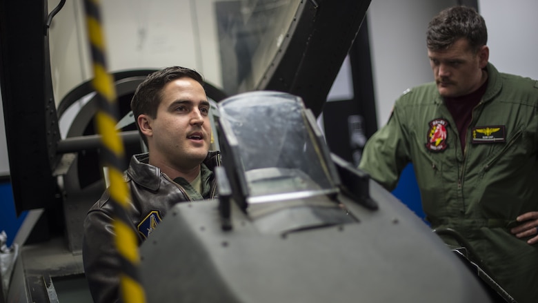 Navy pilots learn F-16 egress