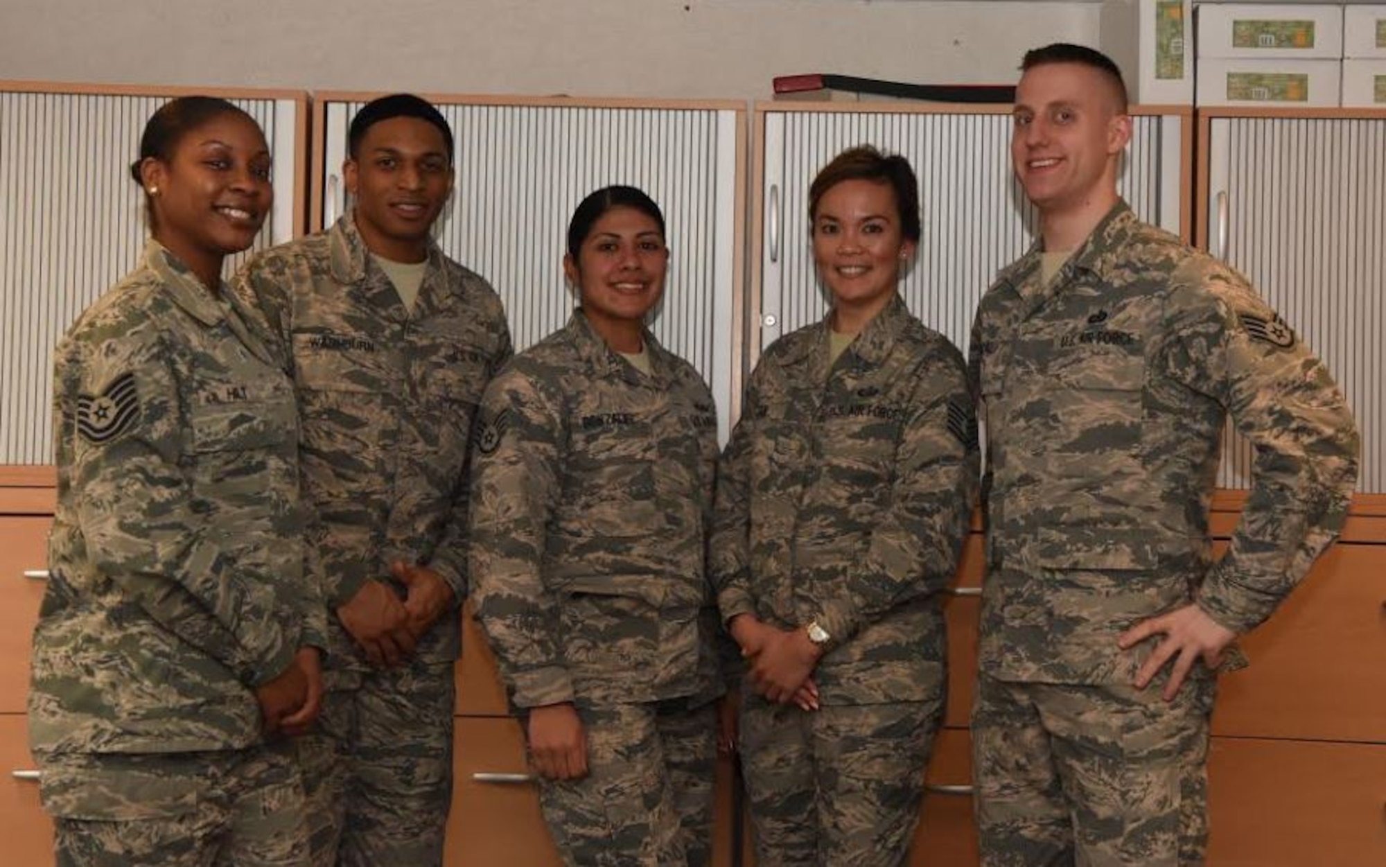 Sergeants of the 786 Force Support Squadron Base Relocations Office pose for a photo Jan. 31, 2018 on Ramstein Air Base. According to Tech. Sgt. Hilt, the new Commander Advanced Notification Process will establish a greater connection with a commander and their Airmen.