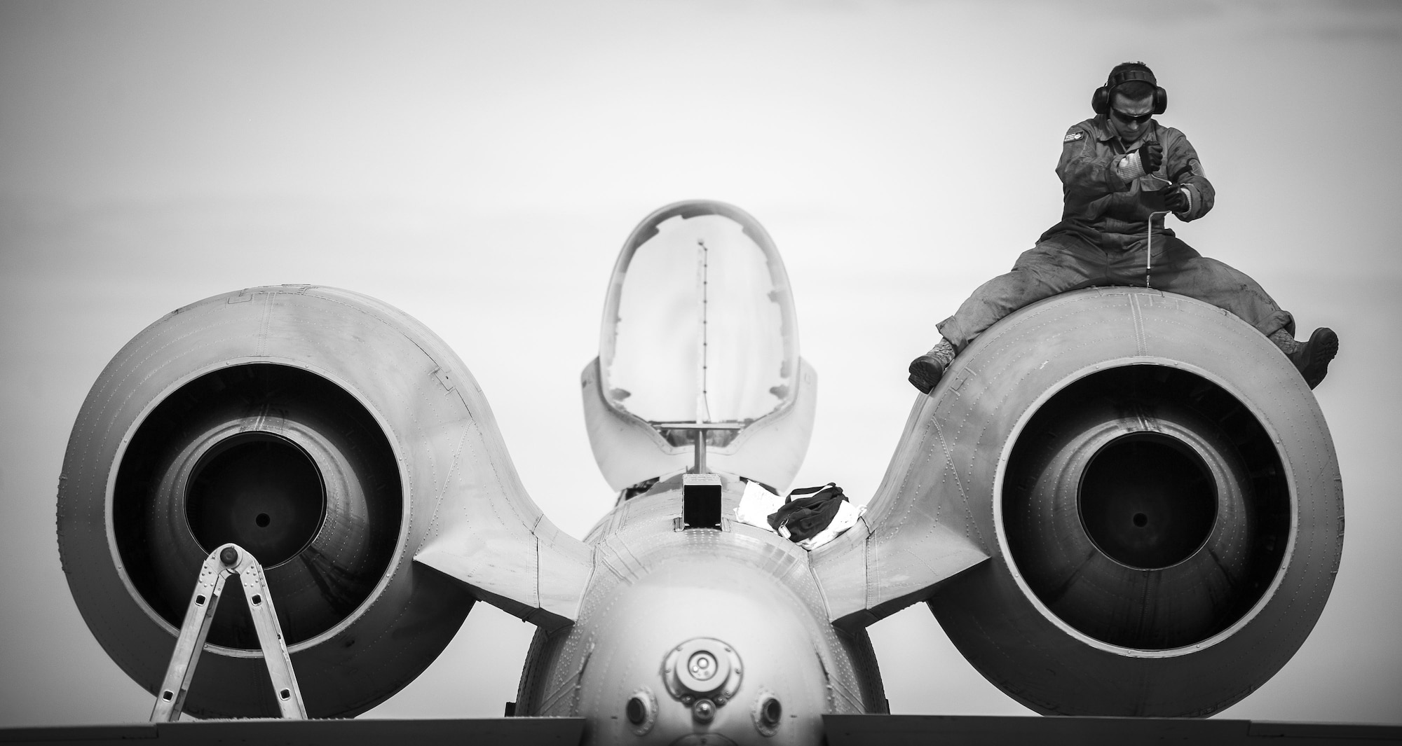 Senior Airman Adam Jurek, from the 122nd hydraulic shop, 122nd Fighter Wing, Fort Wayne, Ind., installs a panel after completing a bleed of the engine hydraulic system on an A-10C Thunderbolt II aircraft during Operation Guardian Blitz, Jan. 25, 2018, at MacDill Air Force Base, Fla. The hard work and dedication of hundreds of maintenance personnel is invaluable to the success of the mission. The 122nd Fighter Wing is ready and prepared to answer the nation's call whenever and wherever. (U.S. Air National Guard photo by Staff Sgt. William Hopper)