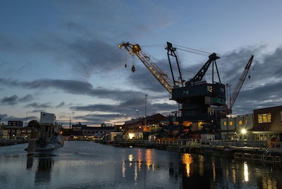 USS Ohio in dry dock.