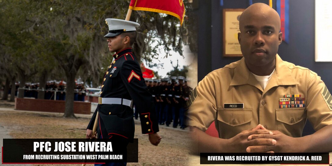Private First Class Jose Rivera graduated Marine Corps recruit training Feb. 2, 2018, aboard Marine Corps Recruit Depot Parris Island, South Carolina. Rivera was the Honor Graduate of platoon 2012. Rivera was recruited by GySgt. Kendrick A. Reed from Recruiting Substation West Palm Beach. (U.S. Marine Corps photo by Lance Cpl. Jack A. E. Rigsby)